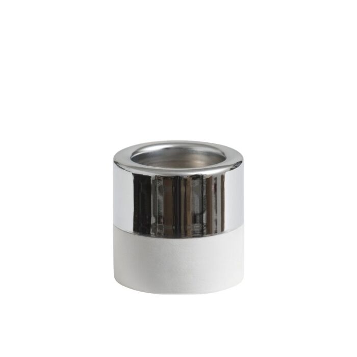 Yankee Candle White Wood & Metal - Silver Tea Light Holder-1